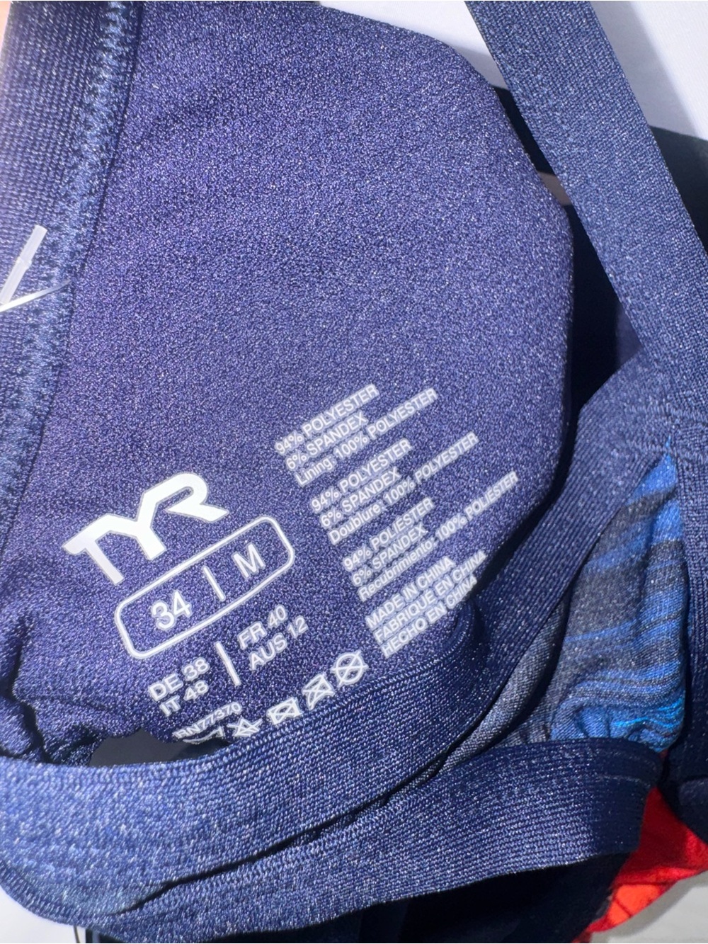 TYR Women's Navy Blue & Red Star Athletic One-Piece - Picture 6 of 6